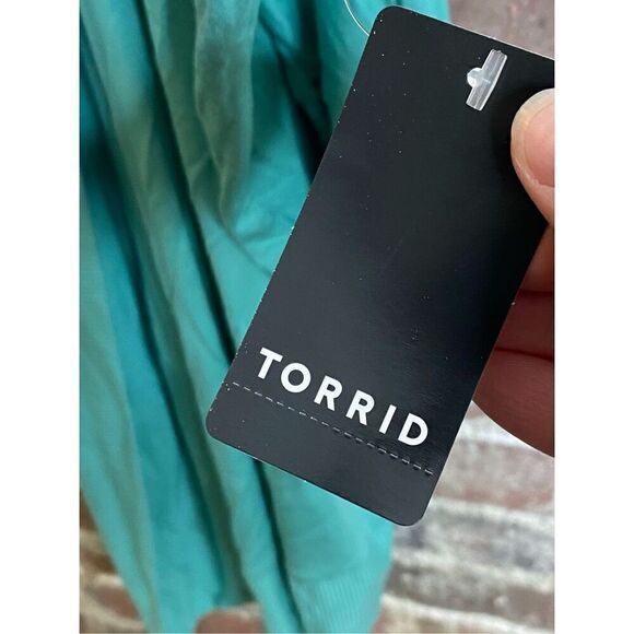 Torrid Super Soft Knit Cardigan Aqua Green Size 3X NWT - Picture 4 of 13